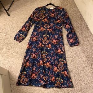 Cara Loren Long Sleeve Floral Midi Dress